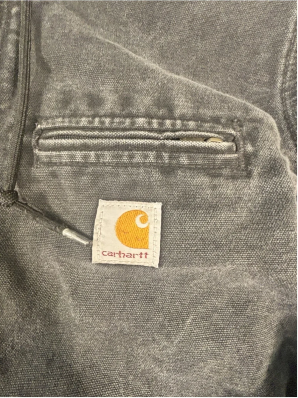CARHARTT WJ141 Womens Medium Black Sandstone Duck Sherpa Lined Jacket Hood - Picture 3 of 7